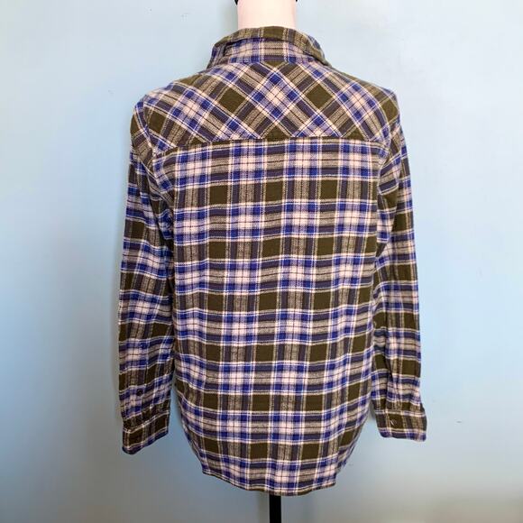 J. Crew Flannel Boy Shirt in Misty Forest Plaid Size 10 - Picture 5 of 7